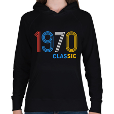 PRINTFASHION 1970 - Női kapucnis pulóver - Fekete női pulóver, kardigán