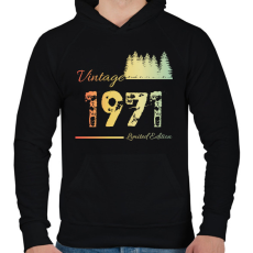 PRINTFASHION 1971 - Férfi kapucnis pulóver - Fekete