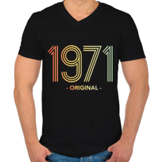 PRINTFASHION 1971 - Férfi V-nyakú póló - Fekete