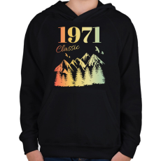 PRINTFASHION 1971 - Gyerek kapucnis pulóver - Fekete