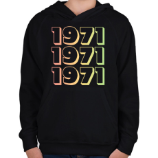 PRINTFASHION 1971 - Gyerek kapucnis pulóver - Fekete