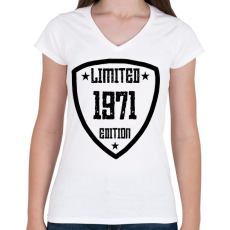 PRINTFASHION 1971 - Női V-nyakú póló - Fehér
