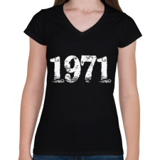PRINTFASHION 1971 - Női V-nyakú póló - Fekete női póló