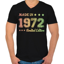 PRINTFASHION 1972 - Férfi V-nyakú póló - Fekete férfi póló