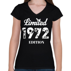 PRINTFASHION 1972 - Női V-nyakú póló - Fekete