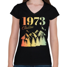 PRINTFASHION 1973 - Női V-nyakú póló - Fekete