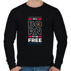 PRINTFASHION 1974 born to be free - Férfi pulóver - Fekete