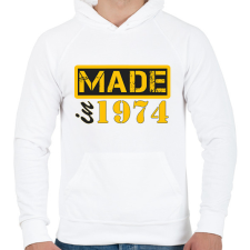 PRINTFASHION 1974 - Férfi kapucnis pulóver - Fehér férfi pulóver, kardigán