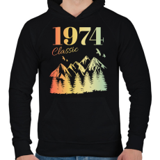 PRINTFASHION 1974 - Férfi kapucnis pulóver - Fekete