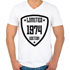 PRINTFASHION 1974 - Férfi V-nyakú póló - Fehér