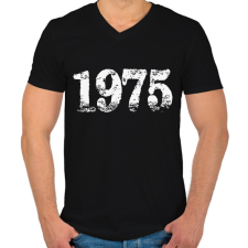 PRINTFASHION 1975 - Férfi V-nyakú póló - Fekete férfi póló