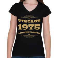 PRINTFASHION 1975 - Női V-nyakú póló - Fekete női póló