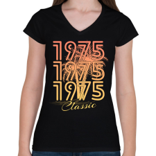 PRINTFASHION 1975 - Női V-nyakú póló - Fekete női póló