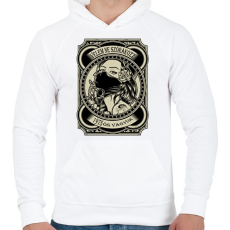 PRINTFASHION 1975 Velem ne szórakozz - Férfi kapucnis pulóver - Fehér