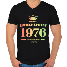 PRINTFASHION 1976 - Férfi V-nyakú póló - Fekete