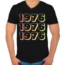 PRINTFASHION 1976 - Férfi V-nyakú póló - Fekete férfi póló