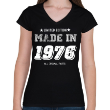 PRINTFASHION 1976 - Női V-nyakú póló - Fekete női póló