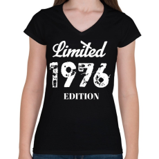 PRINTFASHION 1976 - Női V-nyakú póló - Fekete