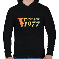PRINTFASHION 1977 - Férfi kapucnis pulóver - Fekete