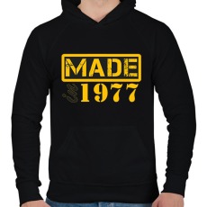 PRINTFASHION 1977 - Férfi kapucnis pulóver - Fekete