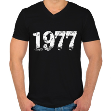 PRINTFASHION 1977 - Férfi V-nyakú póló - Fekete