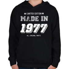 PRINTFASHION 1977 - Gyerek kapucnis pulóver - Fekete gyerek pulóver, kardigán