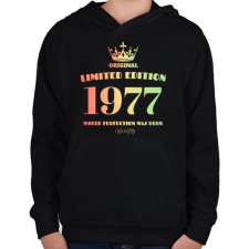 PRINTFASHION 1977 - Gyerek kapucnis pulóver - Fekete gyerek pulóver, kardigán
