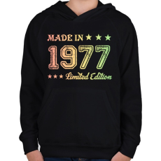 PRINTFASHION 1977 - Gyerek kapucnis pulóver - Fekete