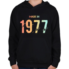 PRINTFASHION 1977 - Gyerek kapucnis pulóver - Fekete gyerek pulóver, kardigán