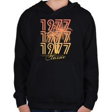 PRINTFASHION 1977 - Gyerek kapucnis pulóver - Fekete