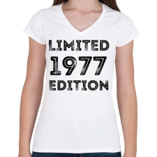 PRINTFASHION 1977 - Női V-nyakú póló - Fehér női póló