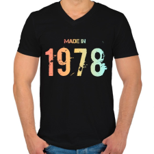 PRINTFASHION 1978 - Férfi V-nyakú póló - Fekete férfi póló