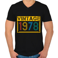 PRINTFASHION 1978 - Férfi V-nyakú póló - Fekete férfi póló