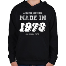 PRINTFASHION 1978 - Gyerek kapucnis pulóver - Fekete