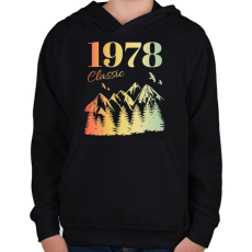 PRINTFASHION 1978 - Gyerek kapucnis pulóver - Fekete