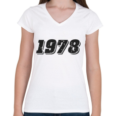 PRINTFASHION 1978 - Női V-nyakú póló - Fehér