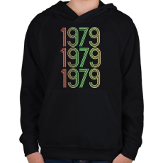 PRINTFASHION 1979 - Gyerek kapucnis pulóver - Fekete