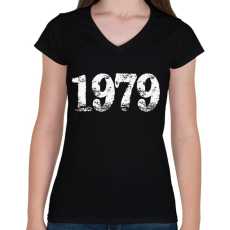 PRINTFASHION 1979 - Női V-nyakú póló - Fekete