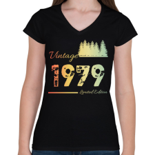 PRINTFASHION 1979 - Női V-nyakú póló - Fekete női póló