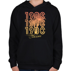 PRINTFASHION 1980 - Gyerek kapucnis pulóver - Fekete