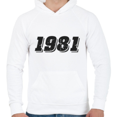 PRINTFASHION 1981 - Férfi kapucnis pulóver - Fehér