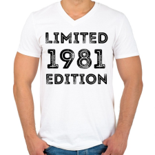 PRINTFASHION 1981 - Férfi V-nyakú póló - Fehér férfi póló