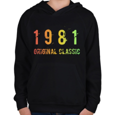 PRINTFASHION 1981 - Gyerek kapucnis pulóver - Fekete