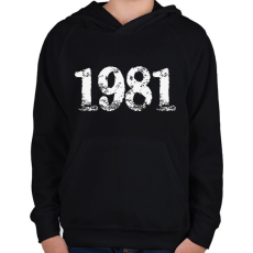 PRINTFASHION 1981 - Gyerek kapucnis pulóver - Fekete