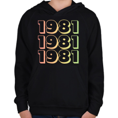 PRINTFASHION 1981 - Gyerek kapucnis pulóver - Fekete