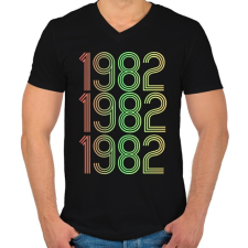 PRINTFASHION 1982 - Férfi V-nyakú póló - Fekete férfi póló