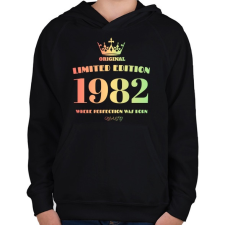 PRINTFASHION 1982 - Gyerek kapucnis pulóver - Fekete gyerek pulóver, kardigán
