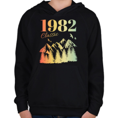 PRINTFASHION 1982 - Gyerek kapucnis pulóver - Fekete