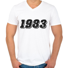PRINTFASHION 1983 - Férfi V-nyakú póló - Fehér