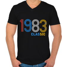 PRINTFASHION 1983 - Férfi V-nyakú póló - Fekete férfi póló